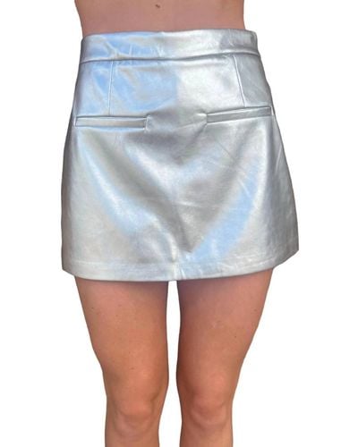 English Factory Faux Leather Skort - Blue