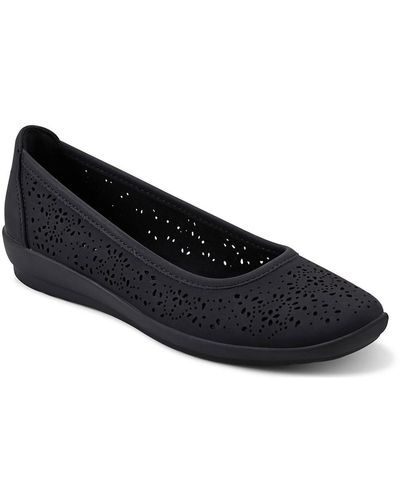 Easy Spirit Alessia 3 Padded Insole Faux Leather Ballet Flats - Black
