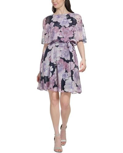 Jessica Howard Floral Print Short Fit & Flare Dress - Multicolor