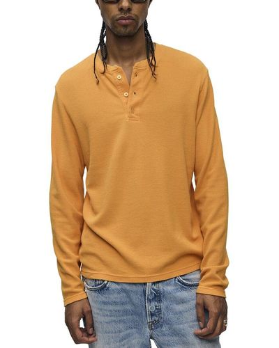 Cotton Citizen Hendrix Henley Shirt - Orange