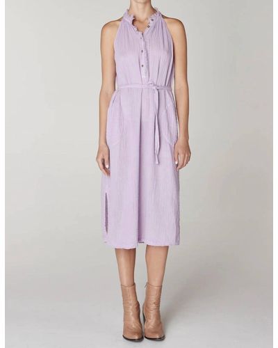 Raquel Allegra Halter Midi Dress In Lavender - Purple