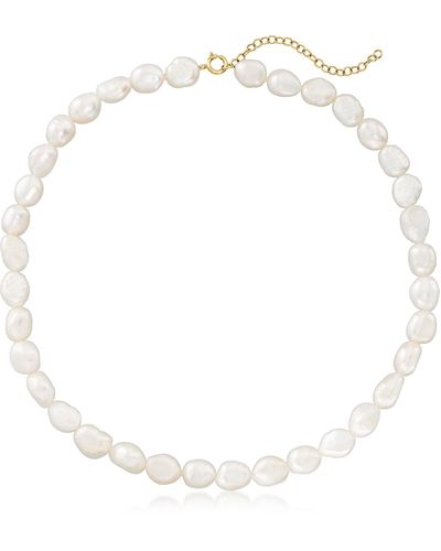 Ross-Simons 6-9mm Cultured Baroque Pearl Choker Necklace - White