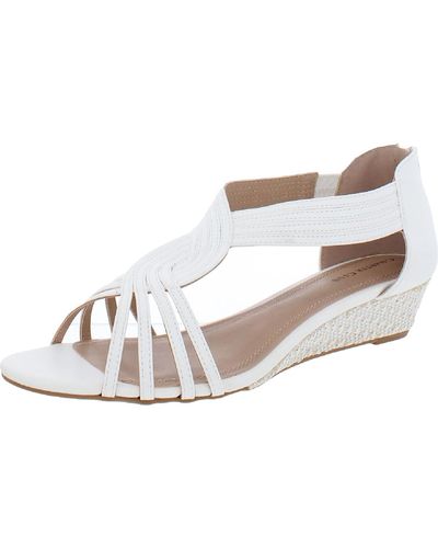 Charter Club Ginifur2 Dressy Zipper Wedge Sandals - White