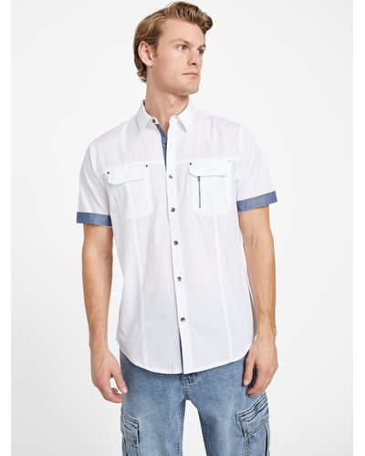 Guess Factory Artie Textured Shirt - White