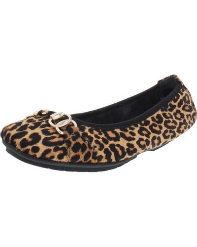 Me Too Olympia 9 Leather Slip On Ballet Flats - Brown