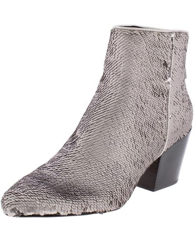 Dolce Vita Coltyn Leather Pointed Toe Booties - Gray