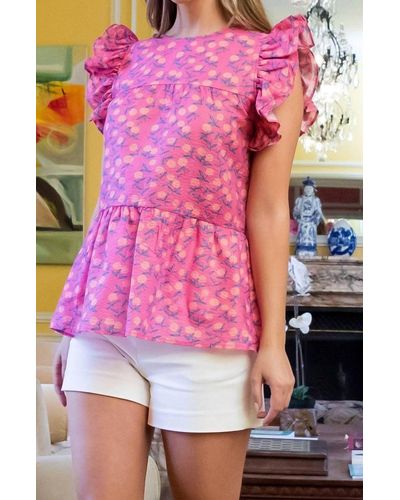 Thml Ruffle Tiered Top - Pink