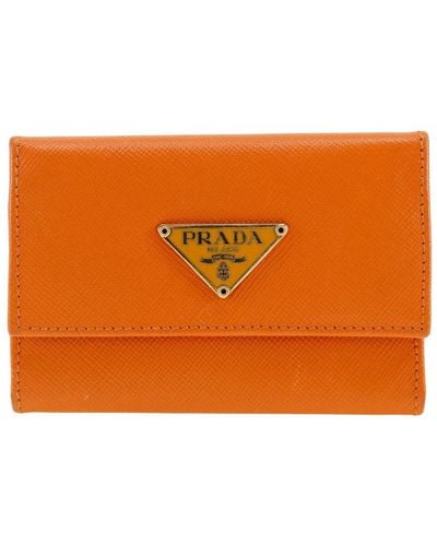 Prada 6 Keys Leather Wallet (pre-owned) - Orange