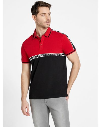 Guess Factory Eco Tai Color-block Polo - Red