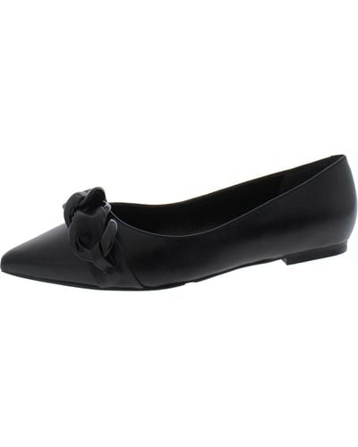 Calvin Klein Beeta Pointed Toe Shape Synthetic Upper Ballet Flats - Black