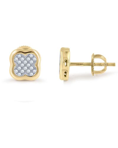 Monary 10k Yellow Gold Earrings With 0.21 Ct. Diamonds - Metallic