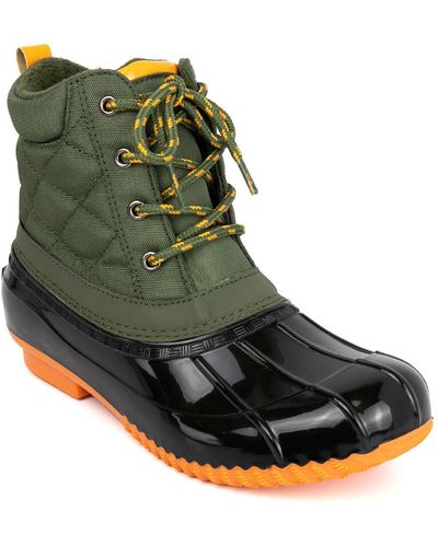 Sugar Skippy Lace-up Quilted Rain Boots - Green