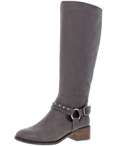 Lucky Brand Karesi Harness Leather Knee-high Boots - Gray