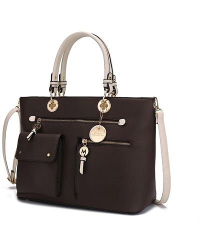 MKF Collection by Mia K Julia Multi-pocket Satchel Handbag - Black