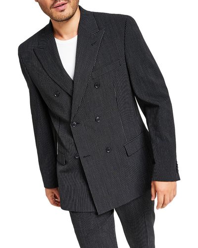 Alfani Slim Fit Suit Separate Double-breasted Blazer - Black