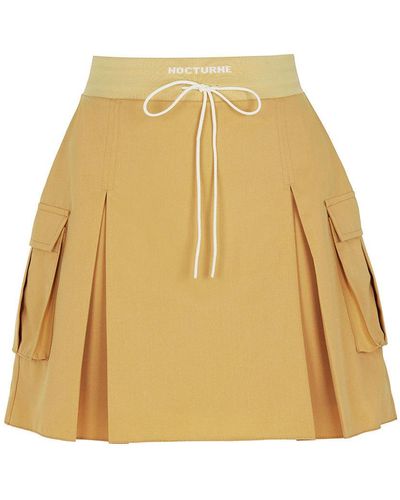 Nocturne High-waisted Ribbed Mini Skirt - Metallic