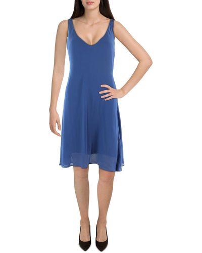 Lauren by Ralph Lauren Solid Midi Cocktail And Party Dress - Blue