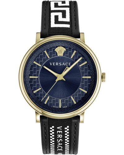 Versace V-circle Gent Strap Watch - Metallic