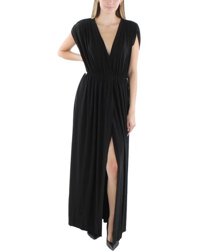 Norma Kamali Solid Polyester Evening Dress - Black
