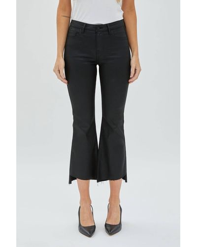 Hidden Jeans High Rise Coated Cropped Flare - Black