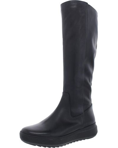 Naturalizer Torence Leather Wedge Knee-high Boots - Black