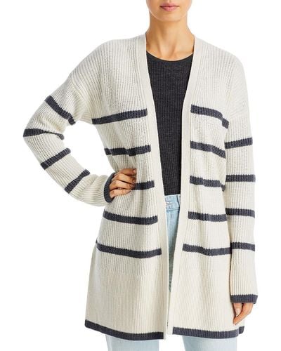 Splendid Elsie Wool Blend Striped Cardigan Sweater - Gray
