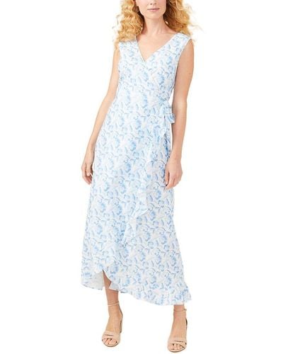 J.McLaughlin Cerise Linen-blend Midi Dress - Blue