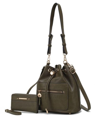 MKF Collection by Mia K Larissa Vegan Leather 's Bucket Bag - Black