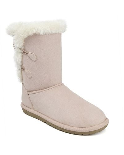 Sugar Marty Faux Suede Cold Weather Winter & Snow Boots - White