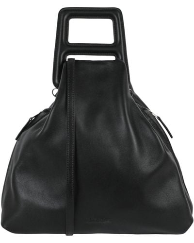 Ambush A-handle Leather Shoulder Bag - Black