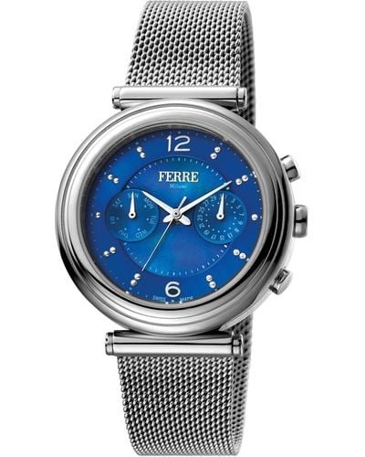 Ferré Dark Blue Dial Stainless Steel Watch