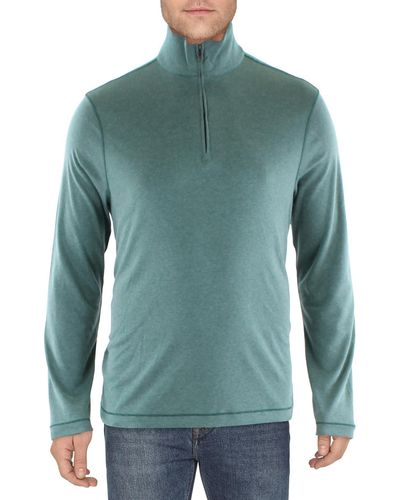 Michael Kors Mock Neck Long Sleeve 3/4 Zip Pullover - Green