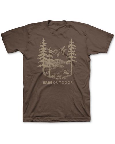 BASS OUTDOOR Cotton Graphic T-shirt - Brown