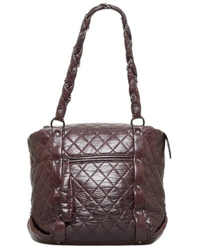 Chanel Lady Braid Leather Shoulder Bag (pre-owned) - Purple