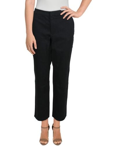 Three Dots Sonoma Raw Hem Mid-rise Cropped Pants - Black