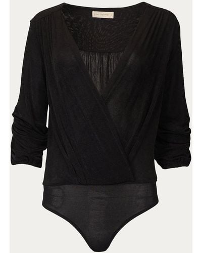 By Together Wrap-effect Stretch-jersey Bodysuit - Black
