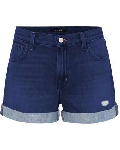 J Brand Johnny Mid Rise Shorts - Blue