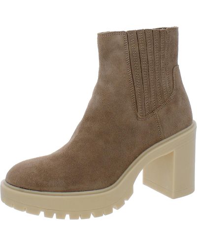 Dolce Vita Suede Pull On Chelsea Boots - Brown