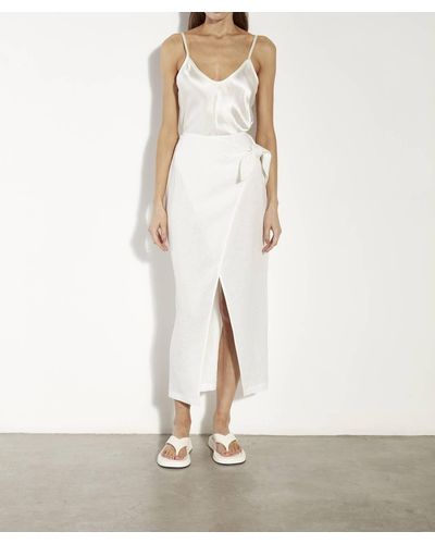 Enza Costa Linen Wrap Skirt - White