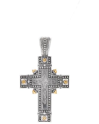 Konstantino Phidias Sterling & Bronze Cross Pendant Stkj343-300 - White