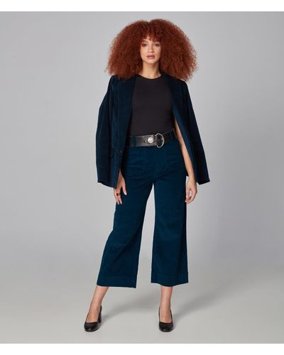 Lola Jeans Colette-eb High Rise Wide Leg Cord - Blue