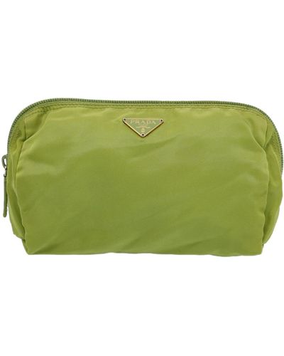 Prada Tessuto Synthetic Clutch Bag (pre-owned) - Green