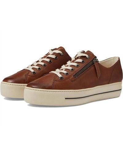 Paul Green Skylar Leather Sneaker - Brown