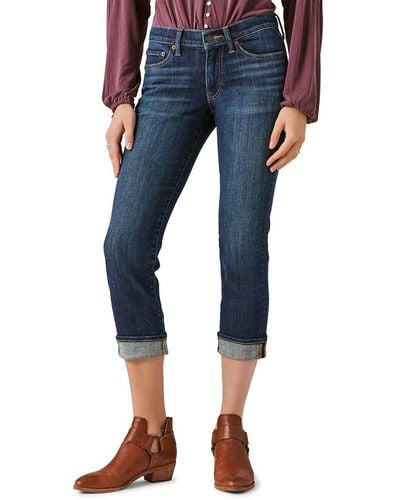 Lucky Brand Sweet Mid-rise Straight Leg Cropped Jeans - Blue