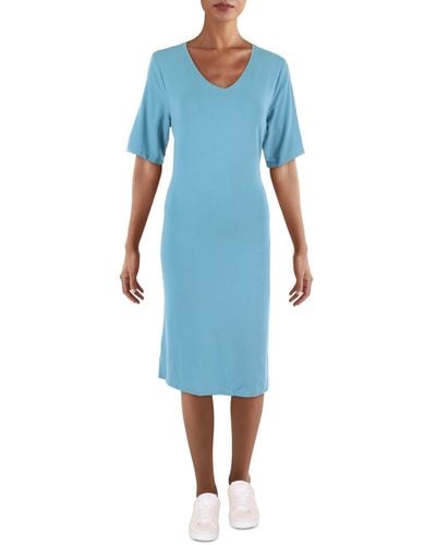 Eileen Fisher Blend Short T-shirt Dress - Blue