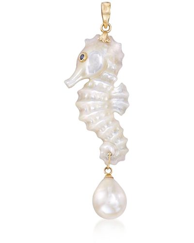 Ross-Simons Mother-of-pearl Seahorse Pendant - Metallic