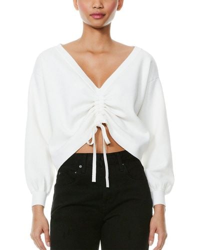Alice + Olivia Alice + Olivia Nora 2-way Drawcord Wool-blend Pullover - White