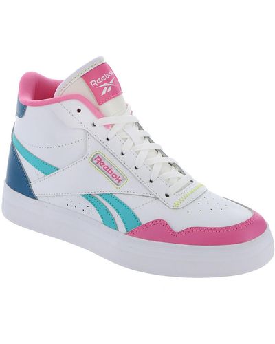 Reebok Court Advance Leather High-top Basketball Shoes - Pink