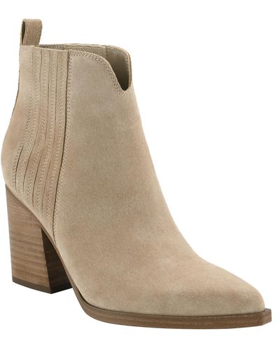 Marc Fisher Maree Suede Stretch Ankle Boots - Natural