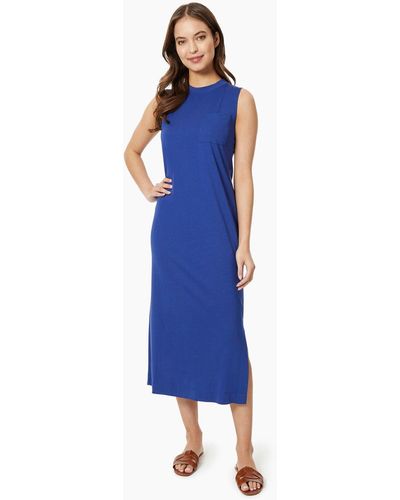 Jones New York Sleeveless Knit Midi Dress - Blue
